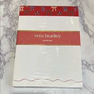 Vera Bradley Red and White Notes Pad with Bow Accents